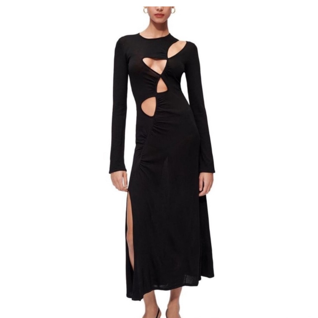 Nwt- Maje Stretch Mesh Dress With Openings Size Fr38, Us 6 , Medium
